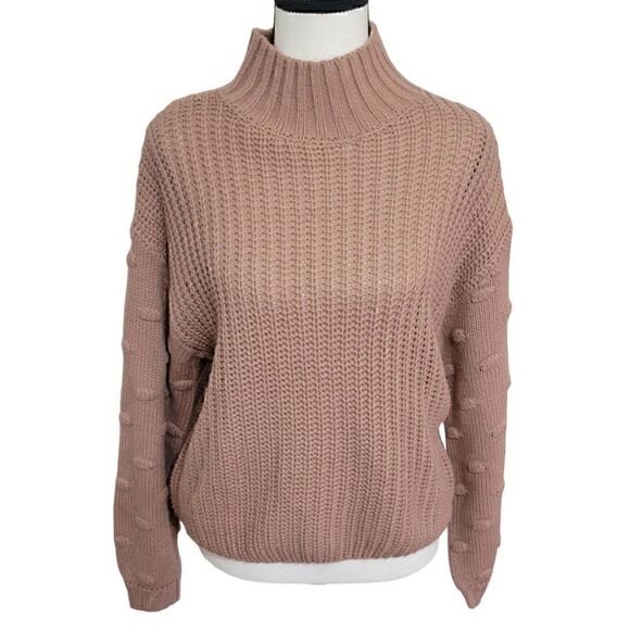 Jessica Simpson Mockneck Acrylic Sweater in Blush Size Small - Picture 1 of 5